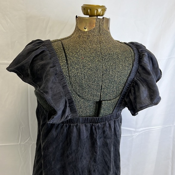 90’s NU COLLECTIVE BLACK  SILK MINI DRESS SMALL - Picture 13 of 16